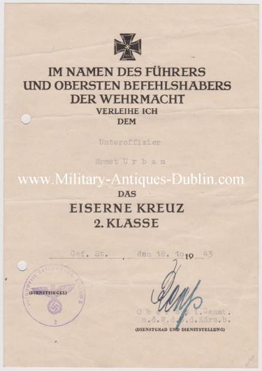 Luftwaffe Photograph & Award Document Group - Feldwebel Ernst Urban