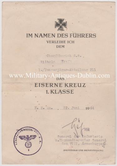 Heer Wehrpass & Award Document - Oberfähnrich Wilhelm Kraft